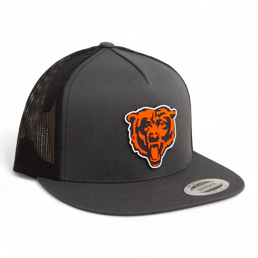 Chicago Bears 3D YP Snapback Flat Bill Trucker Hat- Charcoal/ Black