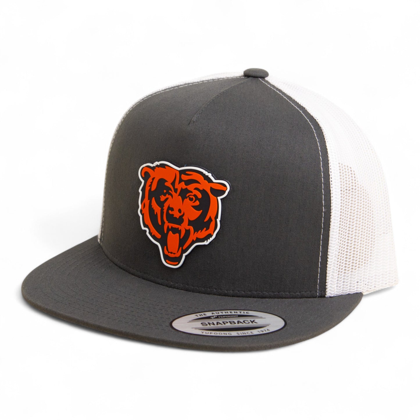 Chicago Bears 3D YP Snapback Flat Bill Trucker Hat- Charcoal/ White