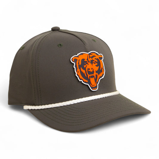 Chicago Bears 3D Five Panel Classic Rope Hat- Dark Olive Green/ White