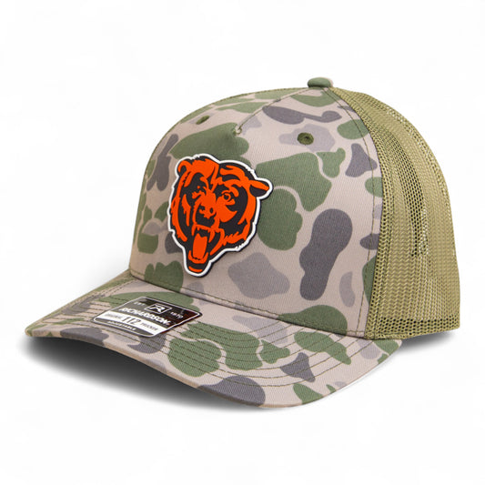 Chicago Bears 3D Snapback Trucker Hat- Marsh Duck Camo/ Loden