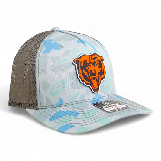 Chicago Bears 3D Snapback Trucker Hat- Saltwater Duck Camo/ Charcoal