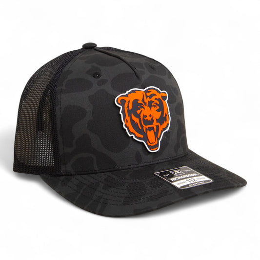 Chicago Bears 3D Snapback Trucker Hat- Sable Duck Camo/ Black