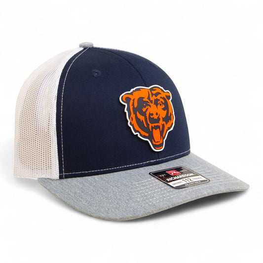 Chicago Bears 3D Snapback Trucker Hat- Navy/ White/ Heather Grey