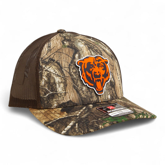 Chicago Bears 3D Snapback Trucker Hat- Realtree Edge/ Brown