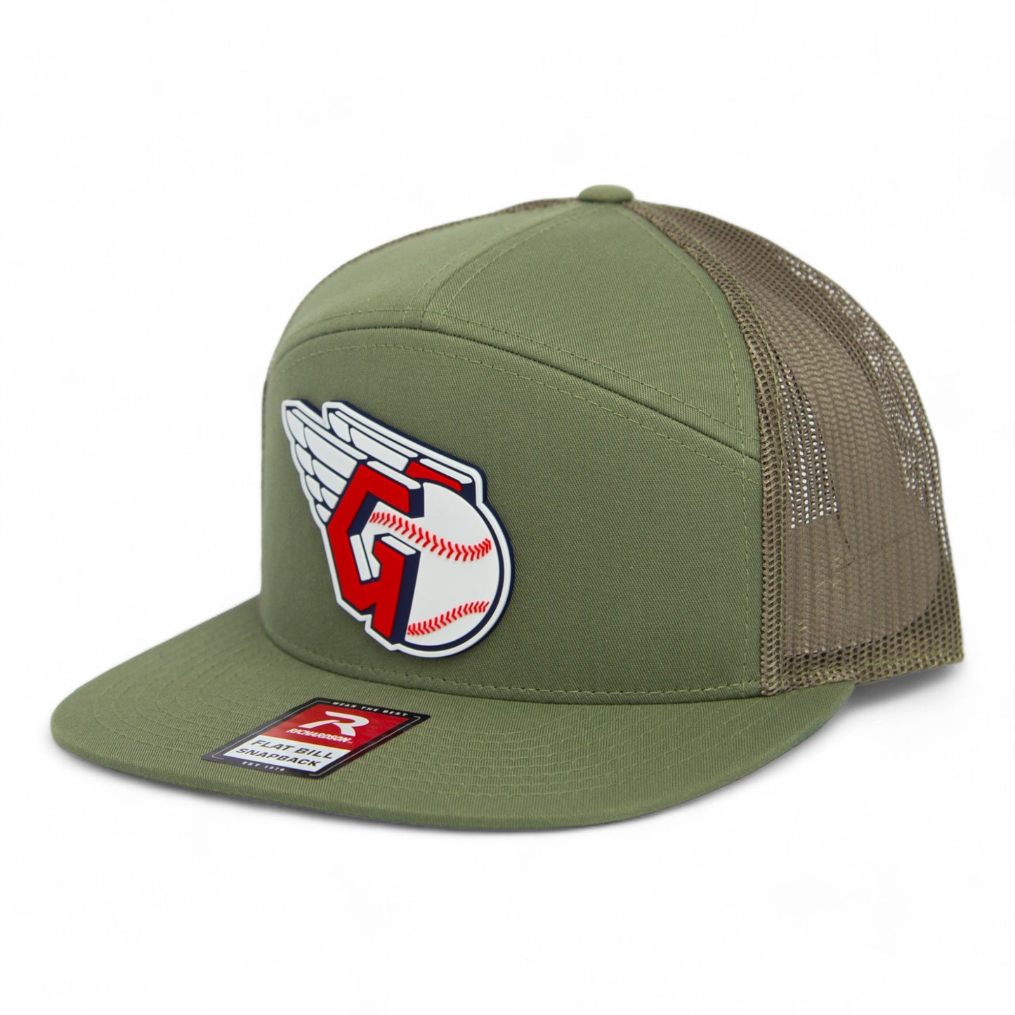 Cleveland Guardians 3D Snapback Seven-Panel Flat Bill Trucker Hat- Loden Green