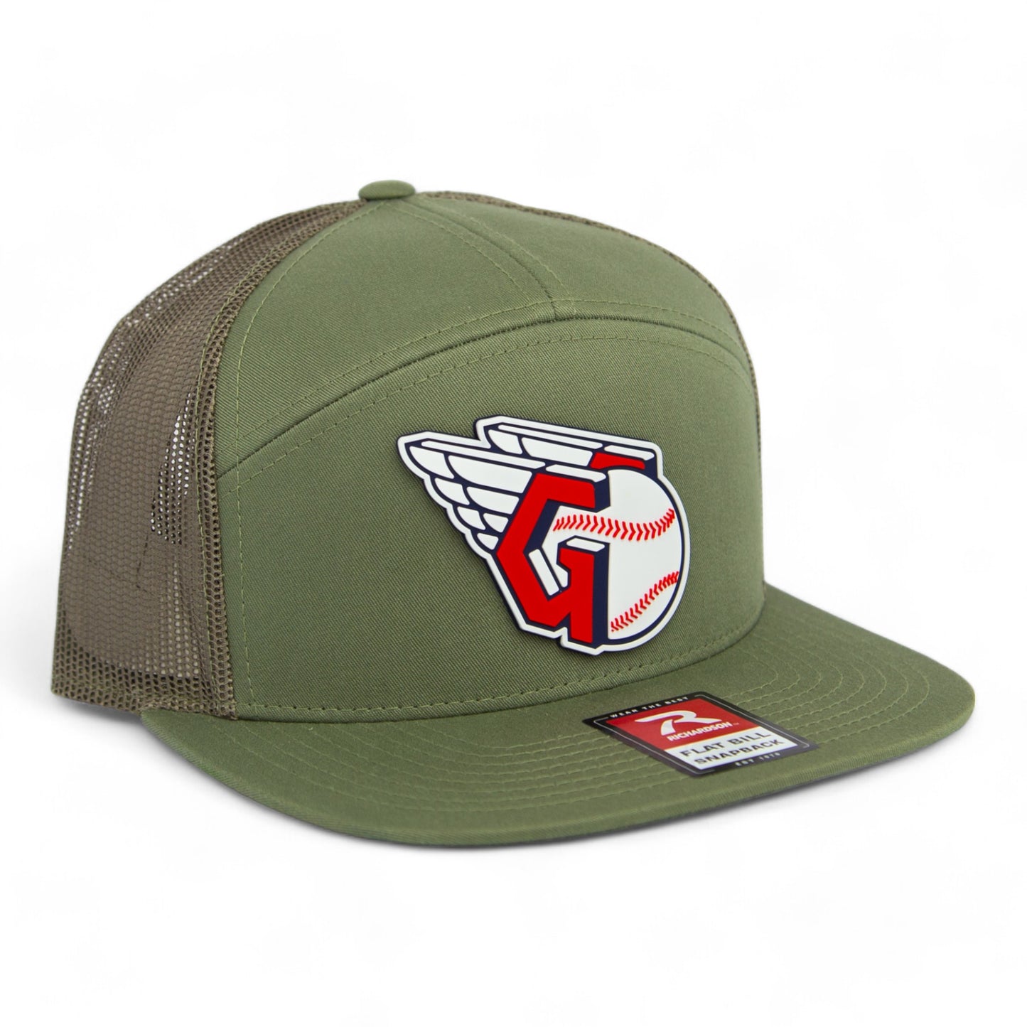 Cleveland Guardians 3D Snapback Seven-Panel Flat Bill Trucker Hat- Loden Green