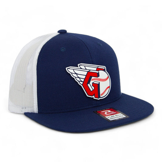 Cleveland Guardians 3D Wool Blend Flat Bill Hat- Navy/ White