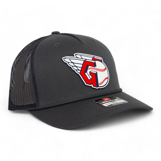 Cleveland Guardians 3D Snapback Trucker Rope Hat- Charcoal