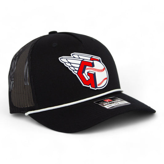Cleveland Guardians 3D Snapback Trucker Rope Hat- Black/ White