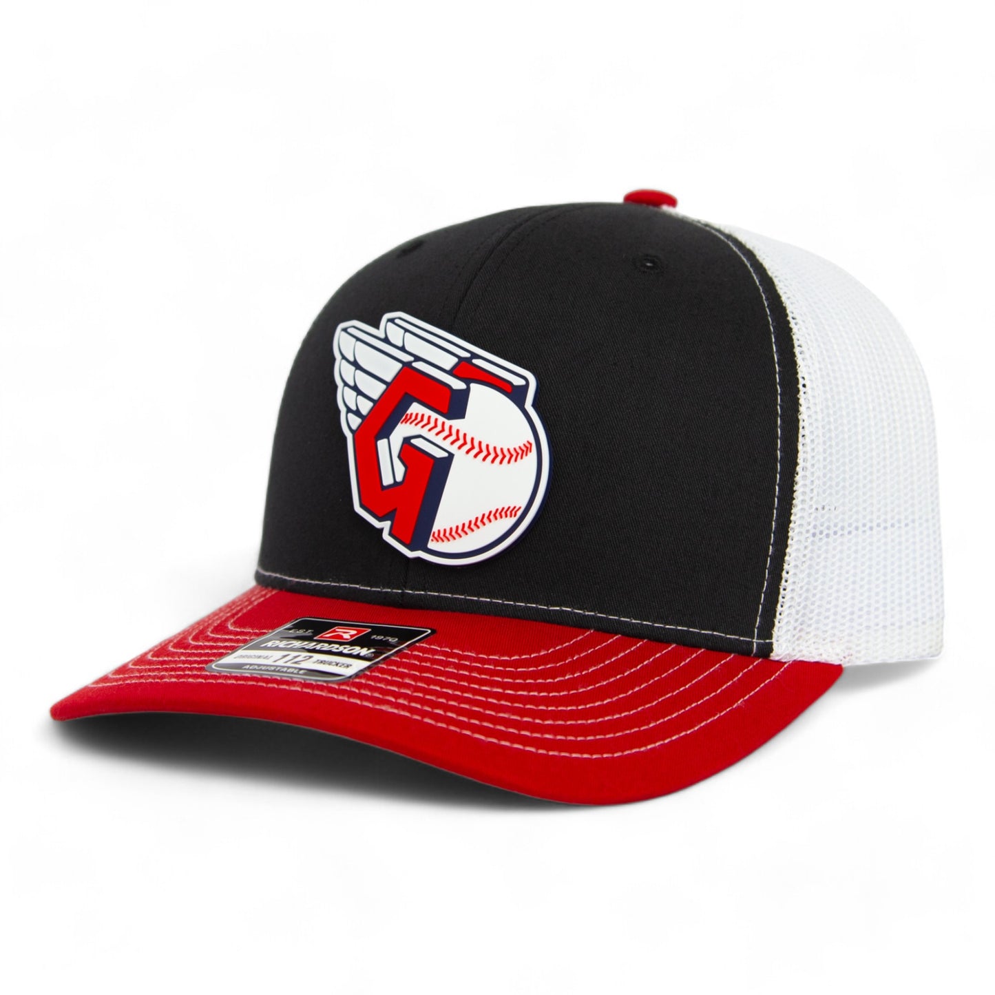 Cleveland Guardians 3D Snapback Trucker Hat- Black/ White/ Red