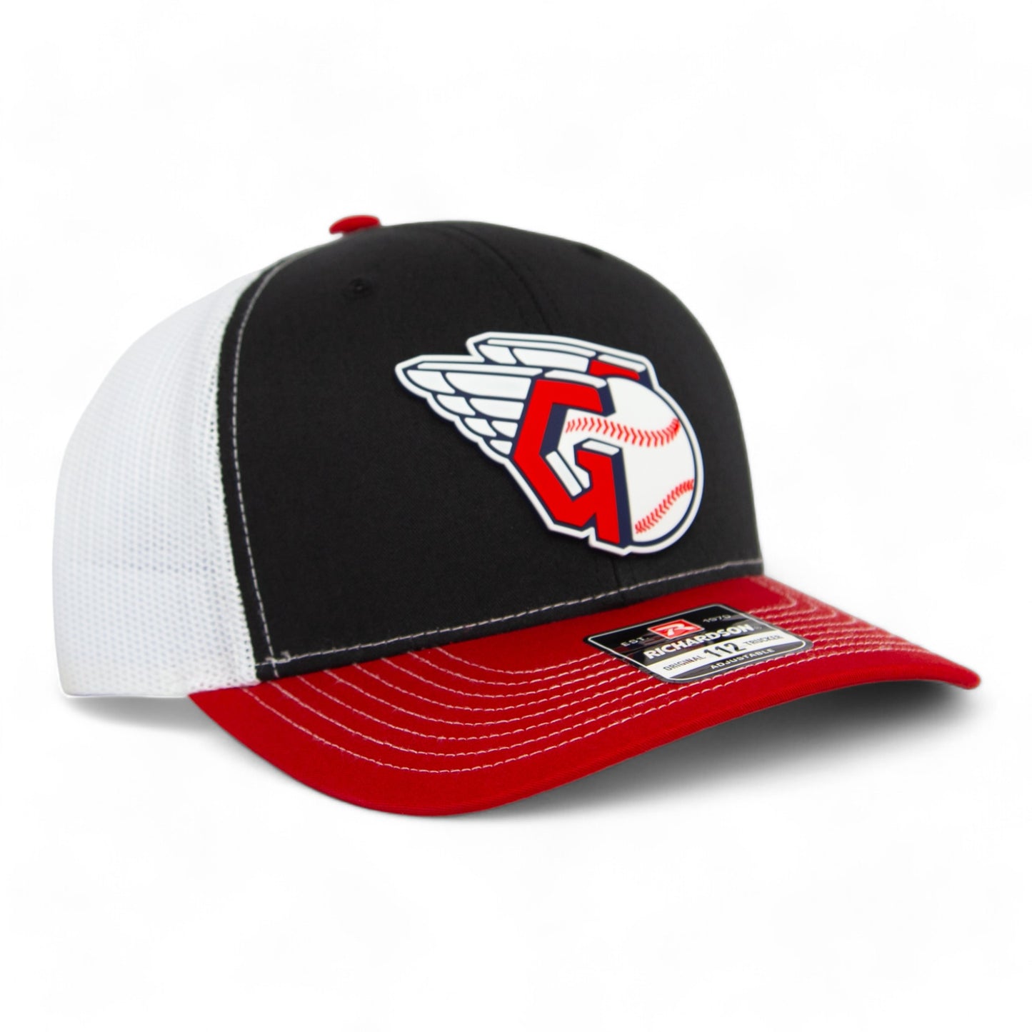 Cleveland Guardians 3D Snapback Trucker Hat- Black/ White/ Red