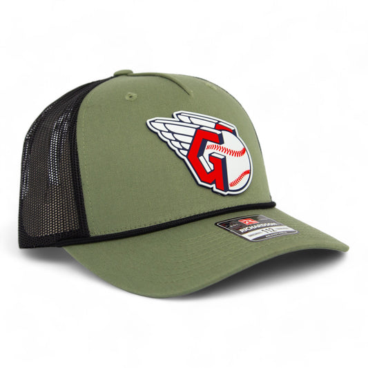 Cleveland Guardians 3D Snapback Trucker Rope Hat- Loden/ Black