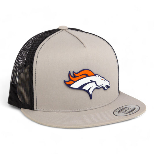 Denver Broncos 3D YP Snapback Flat Bill Trucker Hat- Silver/ Black