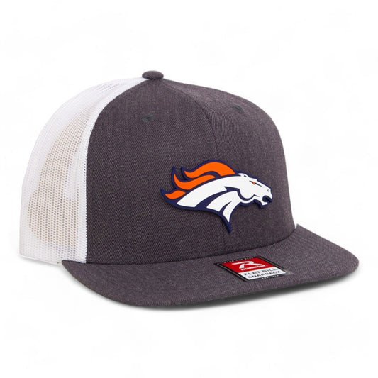 Denver Broncos 3D Wool Blend Flat Bill Hat- Heather Charcoal/ White