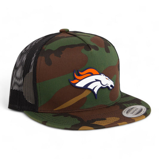 Denver Broncos 3D YP Snapback Flat Bill Trucker Hat- Army Camo/ Black