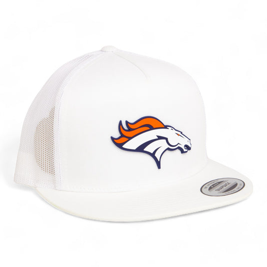 Denver Broncos 3D YP Snapback Flat Bill Trucker Hat- White