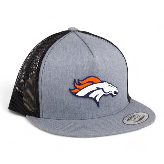 Denver Broncos 3D YP Snapback Flat Bill Trucker Hat- Heather Grey/ Black