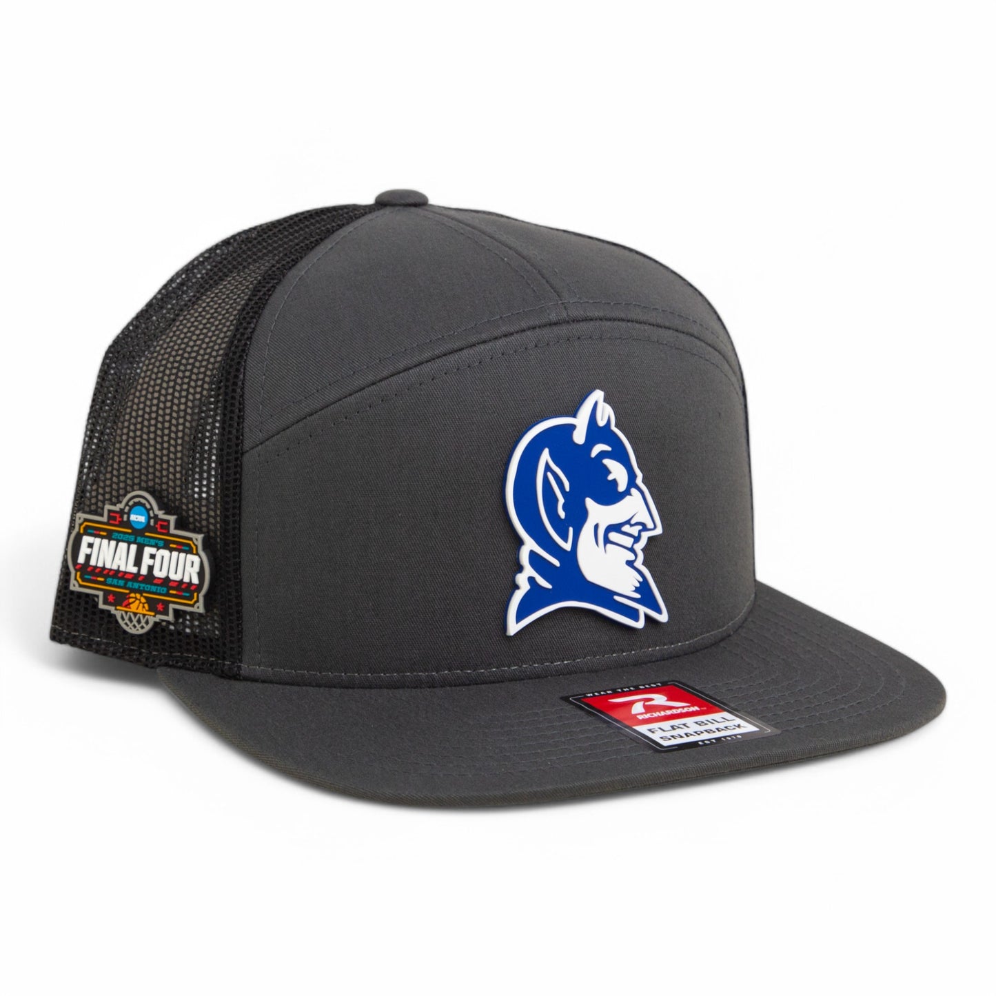 Duke Blue Devils 2025 Final Four 3D Snapback Seven-Panel Flat Bill Trucker Hat- Charcoal/ Black