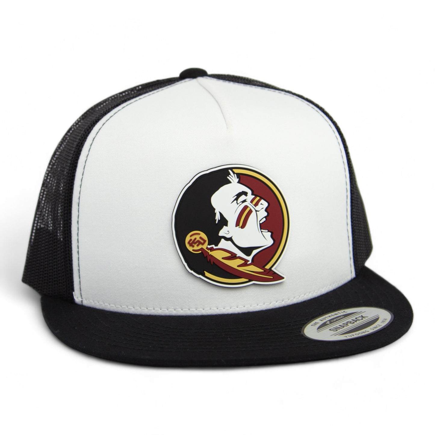 Florida State Seminoles 3D YP Snapback Flat Bill Trucker Hat- White/ Black