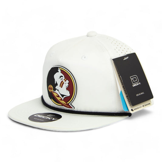 FSU Seminoles 2024 Men's College World Series 3D Perforated Rope Hat- White/ Black