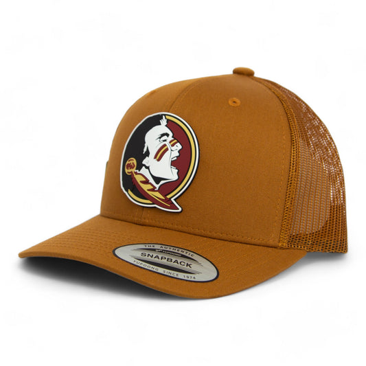 FSU Seminoles 2024 Men's College World Series 3D YP Snapback Trucker Hat- Caramel