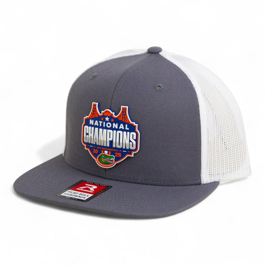 Florida Gators 2025 Final Four National Champions 3D Wool Blend Flat Bill Hat- Charcoal/ White