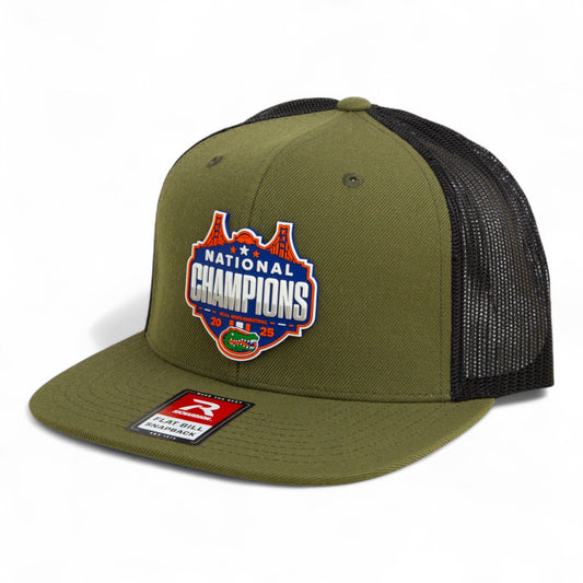 Florida Gators 2025 Final Four National Champions 3D Wool Blend Flat Bill Hat- Loden/ Black
