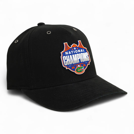 Florida Gators 2025 Basketball National Champions 3D Snapback Canvas Hat- Black