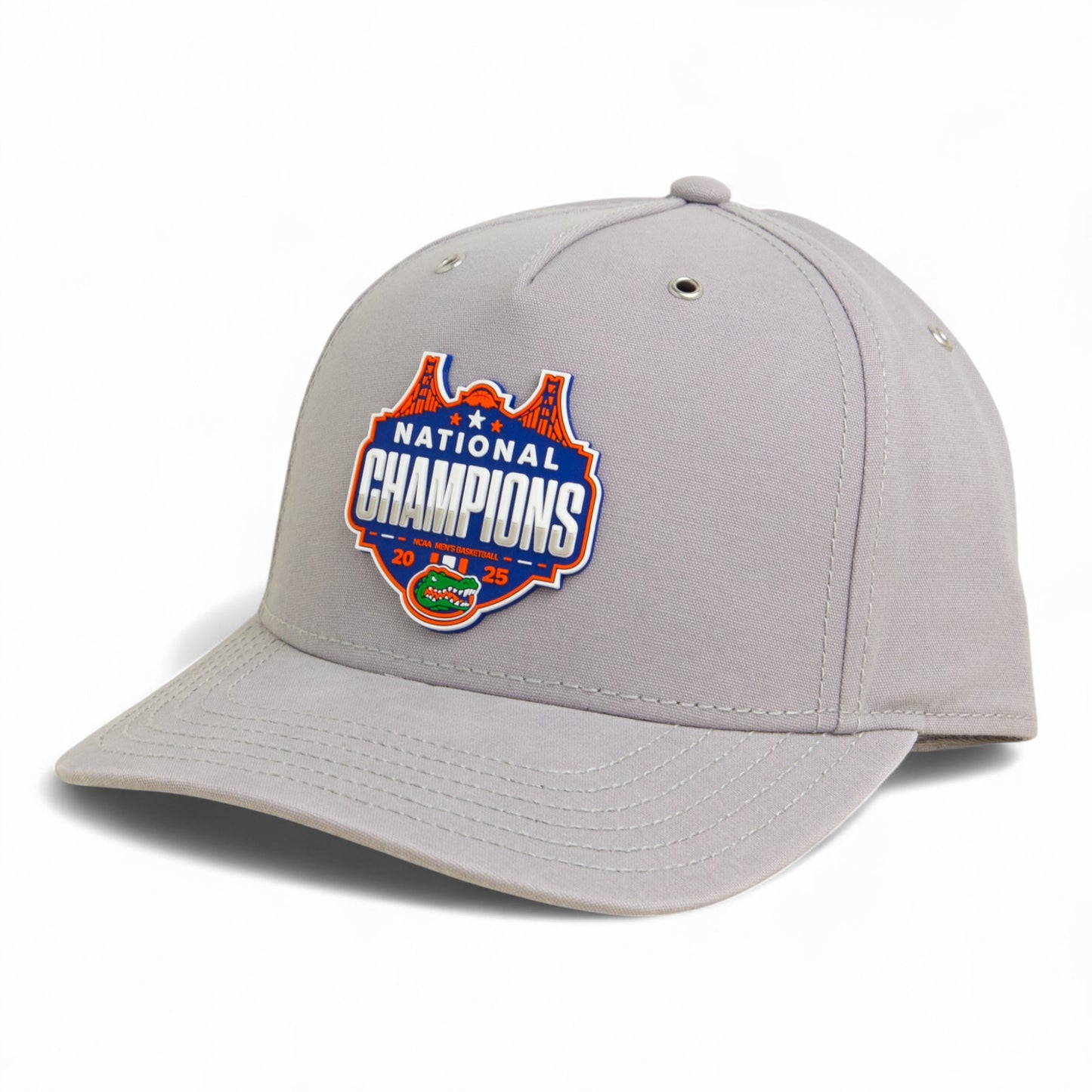 Florida Gators 2025 Basketball National Champions 3D Snapback Canvas Hat- Grey