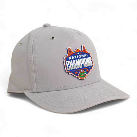 Florida Gators 2025 Basketball National Champions 3D Snapback Canvas Hat- Grey