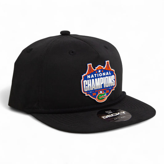 Florida Gators 2025 Basketball National Champions 3D Classic Rope Hat- Black