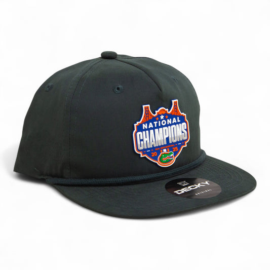 Florida Gators 2025 Basketball National Champions 3D Classic Rope Hat- Charcoal