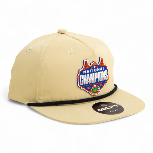 Florida Gators 2025 Basketball National Champions 3D Classic Rope Hat- Birch/ Black