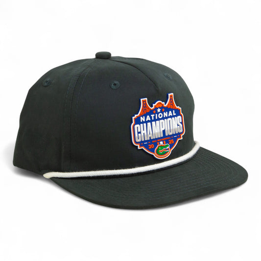 Florida Gators 2025 Basketball National Champions 3D Classic Rope Hat- Charcoal/ White