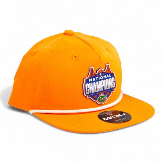 Florida Gators 2025 Basketball National Champions 3D Classic Rope Hat- Orange/ White