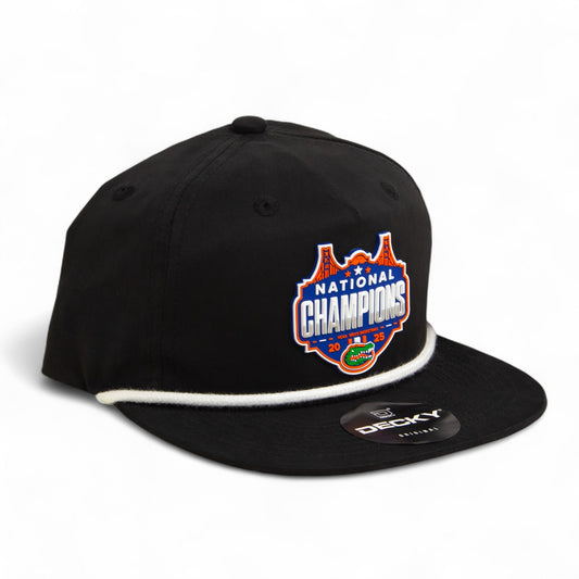 Florida Gators 2025 Basketball National Champions 3D Classic Rope Hat- Black/ White