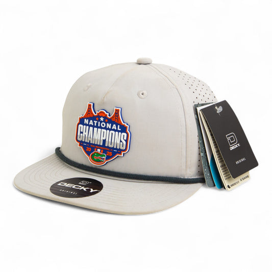 Florida Gators 2025 Final Four National Champions 3D Perforated Rope Hat- Grey/ Charcoal