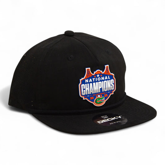 Florida Gators 2025 Basketball National Champions 3D Perforated Rope Hat- Black