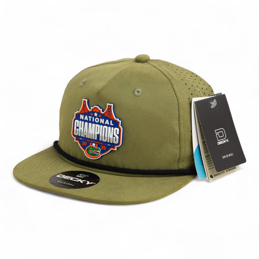 Florida Gators 2025 Final Four National Champions 3D Perforated Rope Hat- Loden/ Black