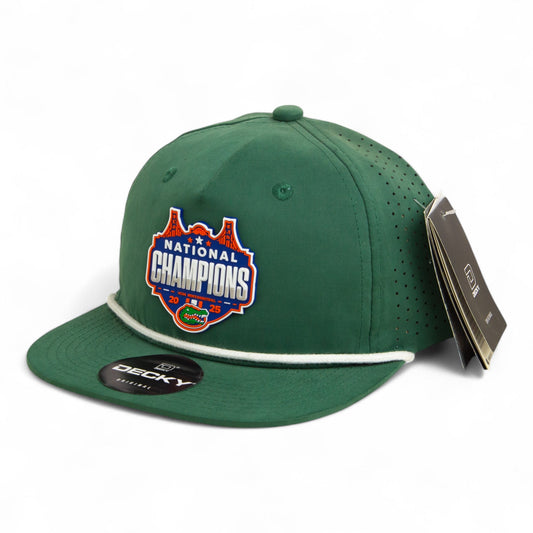 Florida Gators 2025 Final Four National Champions 3D Perforated Rope Hat- Forest/ White