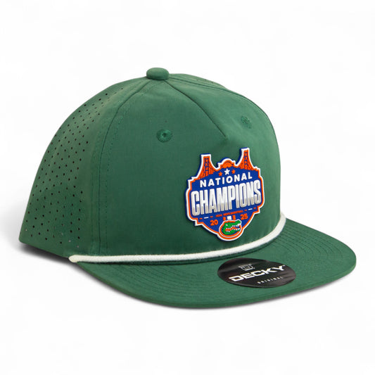 Florida Gators 2025 Basketball National Champions 3D Perforated Rope Hat- Forest/ White