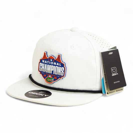 Florida Gators 2025 Final Four National Champions 3D Perforated Rope Hat- White/ Black
