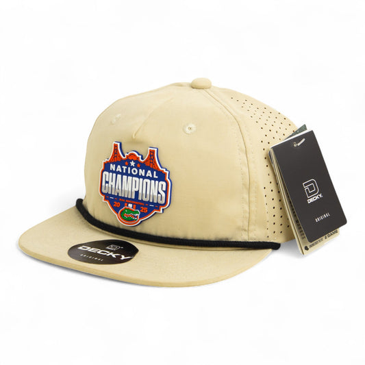 Florida Gators 2025 Final Four National Champions 3D Perforated Rope Hat- Birch/ Black