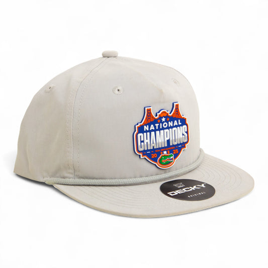 Florida Gators 2025 Basketball National Champions 3D Classic Rope Hat- Grey