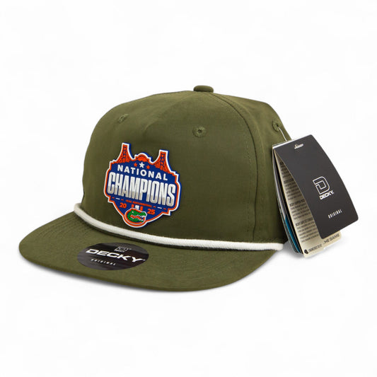 Florida Gators 2025 Final Four National Champions 3D Classic Rope Hat- Olive/ White