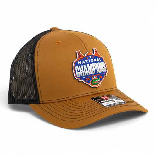 Florida Gators 2025 Basketball National Champions Snapback Trucker Hat- Caramel/ Black