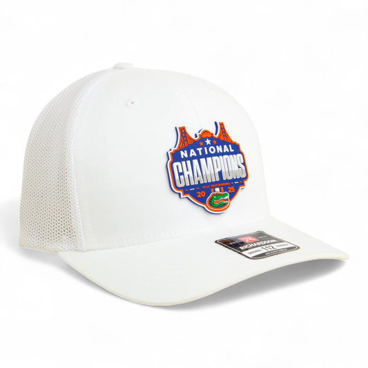Florida Gators 2025 Basketball National Champions Snapback Trucker Hat- White