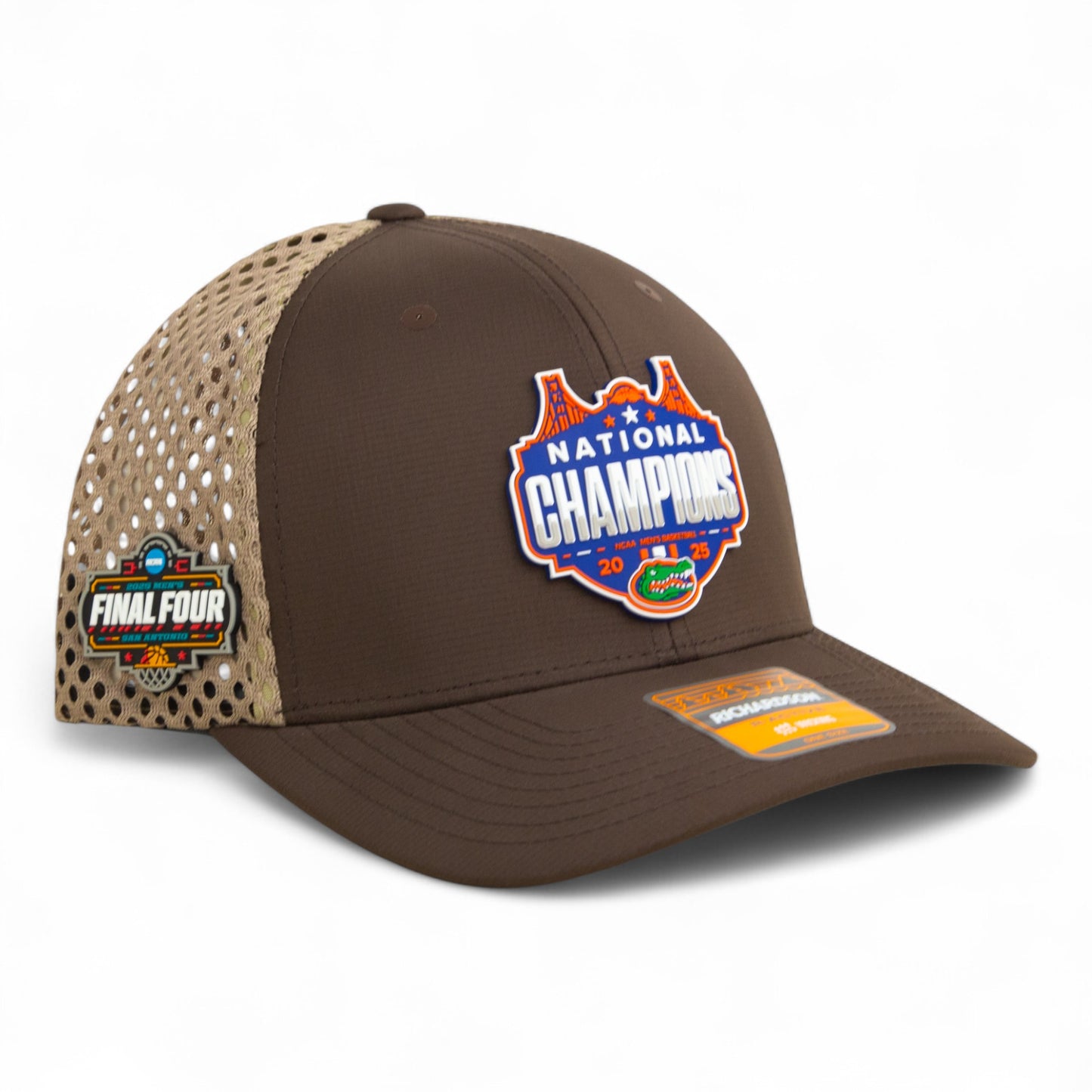 Florida Gators 2025 Final Four National Champions 3D Snapback Tilikum Trucker Hat- Brown/ Tan