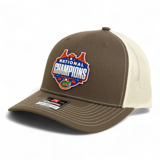 Florida Gators 2025 Final Four National Champions Snapback Trucker Hat- Chocolate Chip/ Birch