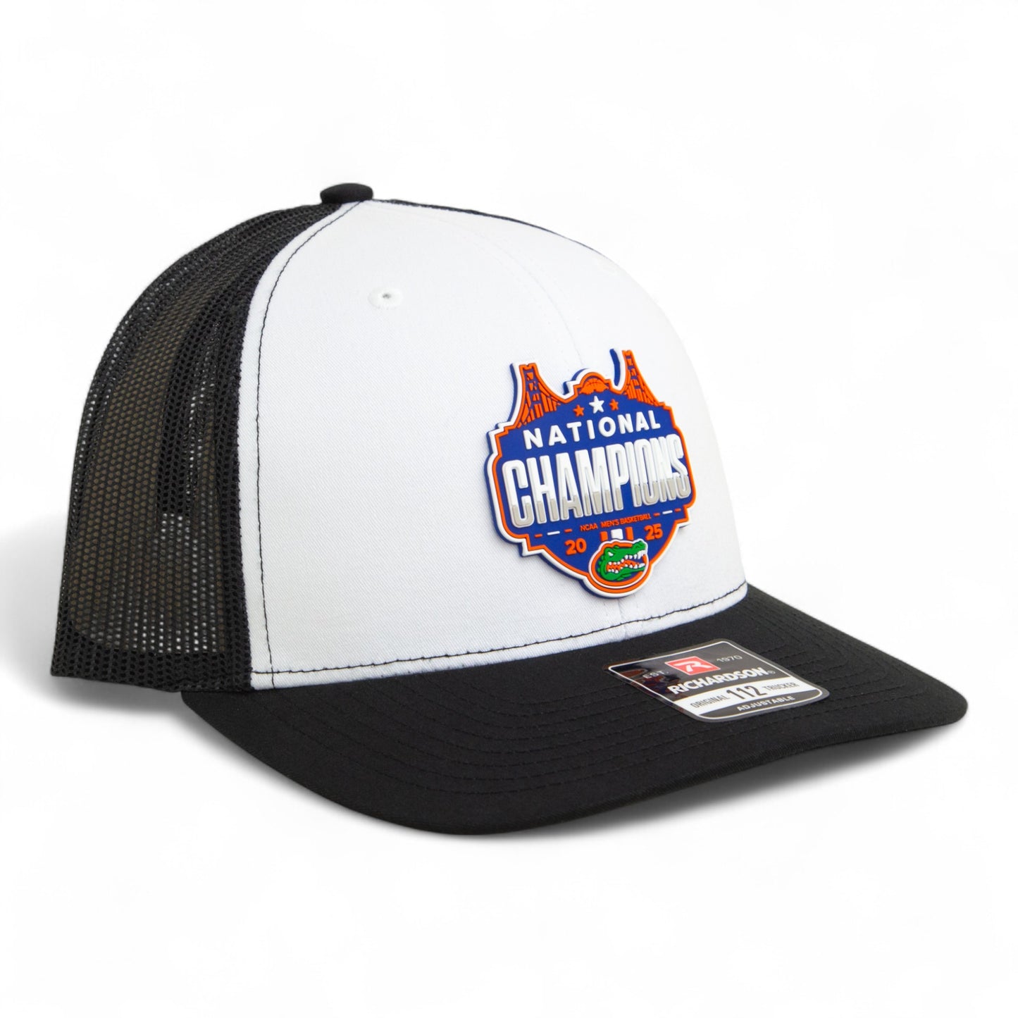 Florida Gators 2025 Basketball National Champions Snapback Trucker Hat- White/ Black